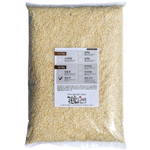 쌀알알이 - 국산찜쌀백 2kg 강정재료 강정쌀 곡물창고, 1개
