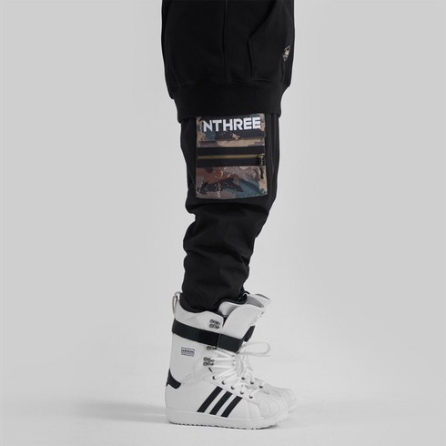 2023년 가성비 최고 스노우보드조거 - 엔쓰리 2223 NNN CAGO JOGGER PANTS BLACK/CAMO 스노우 보드복 조거 팬츠