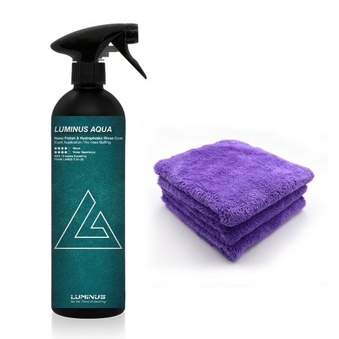 루미너스 아쿠아 광택제 코팅제 500ml+드라이뷰 버핑타월 세트, 500ml, 1개