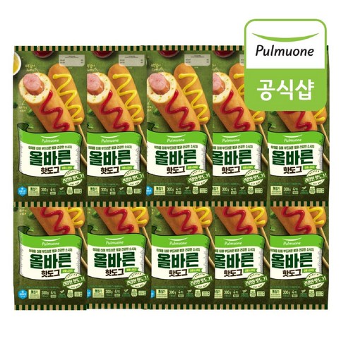 [G][풀무원] 올바른핫도그 (4개)X10봉 총40개, 300g, 10개