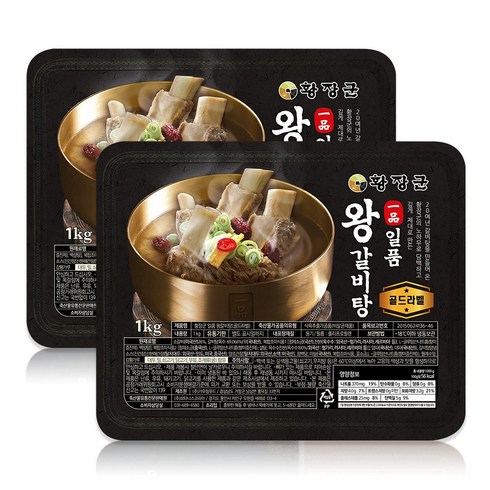 일품 왕 갈비탕 1kg x 8팩 - 황장군 일품 왕갈비탕 골드라벨 1kg 4팩 총 4kg, 65kg이하/단일상품, 4개