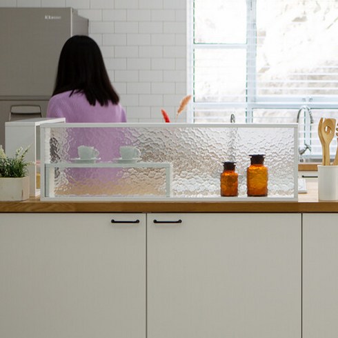 블리 1000 주방 아쿠아유리 파티션 인테리어파티션 가림막 칸막이 SH21214, 1000A_화이트_21214