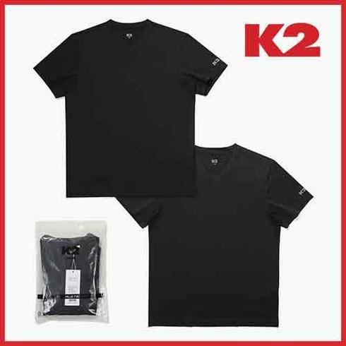 k2반팔티셔츠 - (K2반팔) 2024 남여공용 브이넥 1+1밸류 패키지 (V-NECK) KMM24283