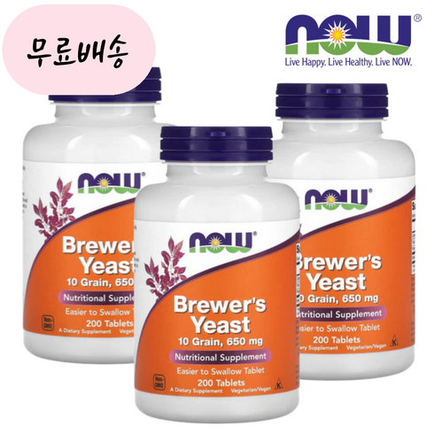 나우푸드 맥주효모 브루어스 이스트 650mg 200정 3개