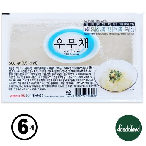 우뭇가사리 - 저칼로리 다이어트 우뭇가사리 대신물산 우무채 [500g] 아이스박스 포장, 500g, 6개