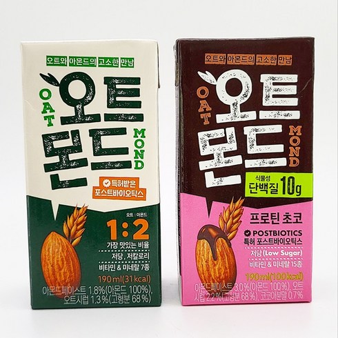 오트몬드 - 롯데칠성 오트몬드 오리지널 190ml 12개 + 오트몬트 프로틴초코 190ml 12개