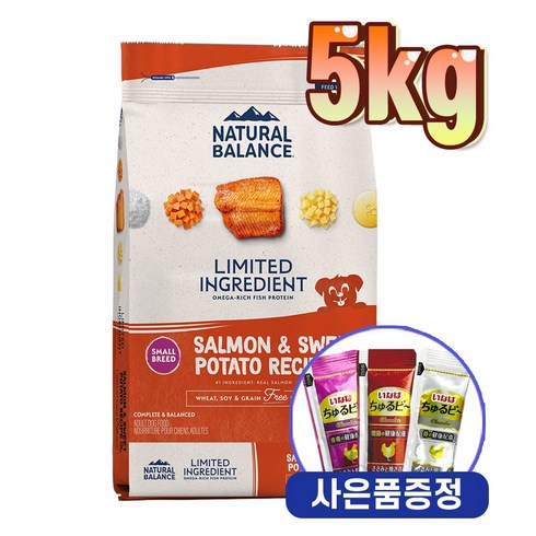 내추럴발란스 LID 고구마연어 스몰바이트 6.12kg+트릿1개증정, 5kg, 고구마연어스몰