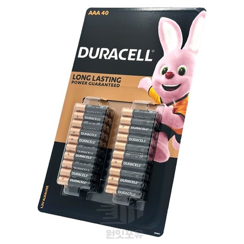 듀라셀 알카라인 건전지 AAA, 40개입, 1개