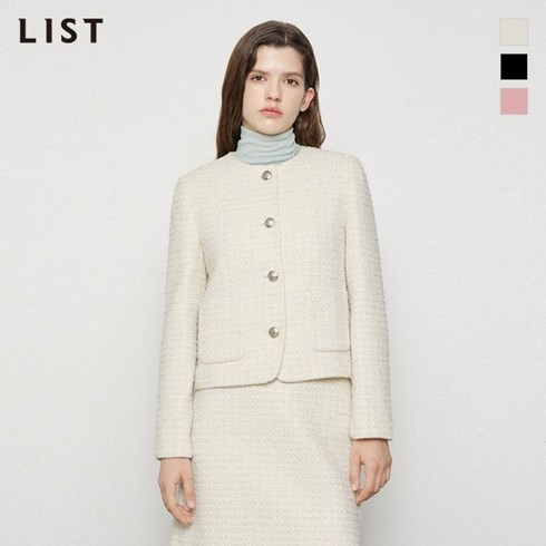 리스트 라운드넥 트위드 셋업 재킷_TWWJKN72730