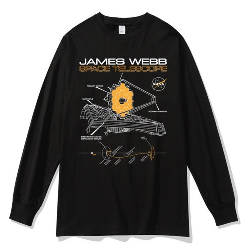 제임스웹 우주 망원경 긴팔 티셔츠 우주 NASA 관측 촬영 기념 굿즈 선물