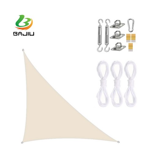 2023년 가성비 최고 홀리데이타프 - BAJIU 타프스크린 삼각형 홀리데이타프 그늘막 옥스퍼드 타프 액세서리 세트, 아이보리, 5*5*7.1m