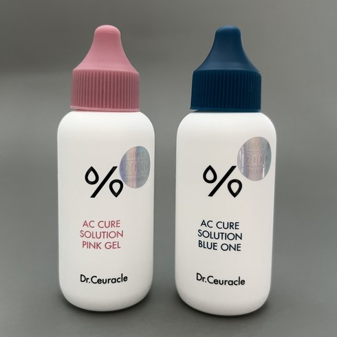 Dr.Ceuracle 스팟 진정 AC큐어 Solution 여드름성 피부 완화 기능성 Pink 젤 클렌저 50ml+ 국소 부위 집중 케어 Blue One 50ml