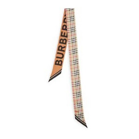 [버버리] [BURBERRY] 빈티지 체크 로고 스키니 실크 스카프 8028950