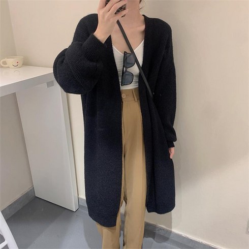 ANYOU 캐시미어 터치 울 롱가디건 여성가디건 롱 카디건여성스웨터니트코트 니트가디건