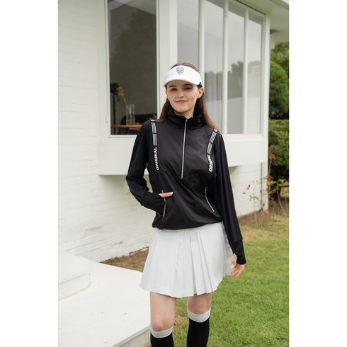 2023년 가성비 최고 어뉴골프웨어 - 아델 빅사이즈골프웨어 어깨테이핑포인트반집업골프티셔츠가을골프티셔츠가을골프바람막이여성골프티셔츠반오픈골프티차이나카라골프티셔츠방풍바람막이윈드브레이커스판골프티셔츠88사이즈골프옷99사이즈