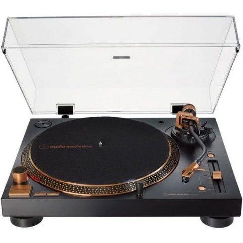 Audio-Technica AT-LP120XUSB-BK 다이렉트 드라이브 턴테이블(아날로그 USB) 완전 수동 Hi-Fi 3단 속도 비닐을 디지털로 변환 안티 스케이트 가변 피치, Bronze