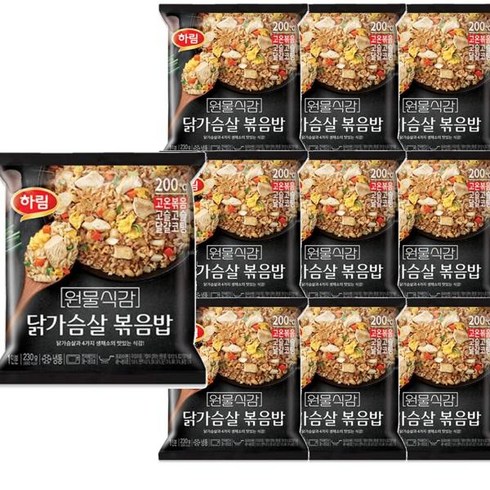 2023년 가성비 최고 흑닭 볶음밥 - 하림 원물식감 닭가슴살 볶음밥 225g, 10개