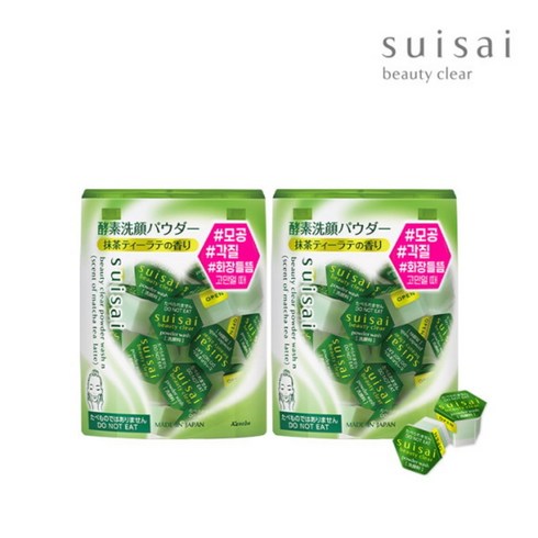 수이사이 뷰티 클리어 파우더 워시 N 말차티라떼향 32개입 X 2개, 2개, 12.8g