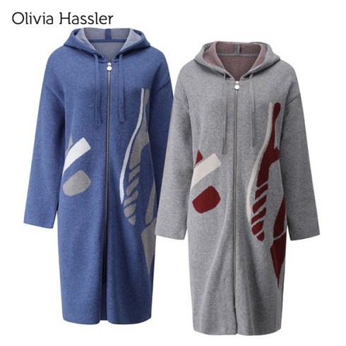 [올리비아하슬러] 후드 롱 가디건