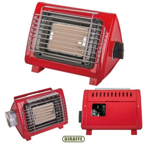 2023년 가성비 최고 부탄가스 10시간 압전점화 가스히터 - Giraffe 압전 자동점화 무선 가스히터 236x194x175mm 부탄가스사용 온열기