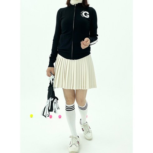 2023년 가성비 최고 골프가디건 - 골프가디건 블랙앤화이트 니트 집업 가디건