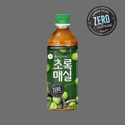 웅진 초록매실 제로 대용량 500ml x 24개 신상품 제로칼로리 국내산매실과즙, 초록매실 제로 500mL 24개