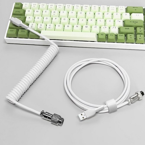 키보드항공케이블 - ZOZOFO 기계식 키보드 항공 케이블 USB to C타입 고속 충전 데이터 케이블, 1개, 화이트, 3m