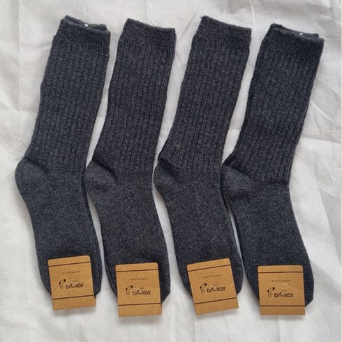 하로앤슈슈 울 뉴트로 골지 여성용 긴목 니트 겨울 양말