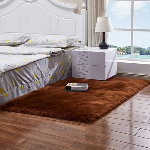 셀리스틴 직사각형 장모 러그(브라운)