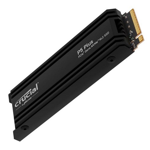 Crucial 크루셜 P5 Plus 2TB PCIe Gen4 3D NAND NVMe M.2 게이밍 SSD, 방열판 포함