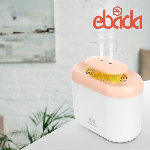ebada 듀얼노즐 대용량 LED 가습기 eb19, 핑크