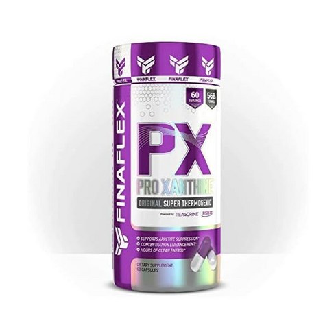 FINAFLEX PX PRO XANTINE Elite Prodcut Pro Results (oxy) 체중 감량 지원 식욕 억제제 농도 향상 깨끗한 에너지 시간 (60캡, 1개