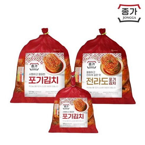 [종가]중부식 포기김치5.5kg + 전라도식 포기김치5.5kg 포기김치 900g, 단품