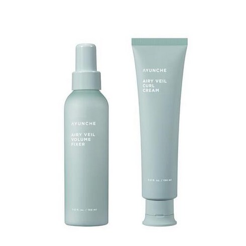 아윤채 에어리 베일 헤어 스타일링 2종 세트 컬 크림 150ml + 볼륨픽서 150ml, 1개