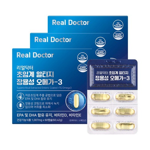 리얼닥터 초임계 알티지 장용성 오메가 3 60.42g, 60캡슐, 3개