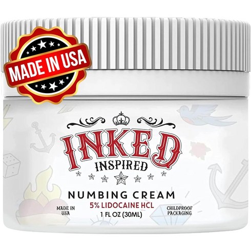 [미국내수용] INKED MTS SMP 타투 피부 마비 영구 문신 두피 눈썹 입술 무통 마취크림 1oz USA, 1개