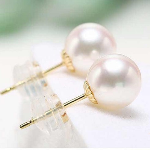 14k 골드 아코야 해수진주 귀걸이 7.5-8.0 mm