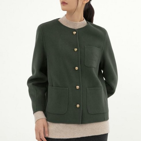 2023년 가성비 최고 핸드메이드숏자켓 - 여성 라운드넥 핸드메이드 숏 자켓 [2컬러]