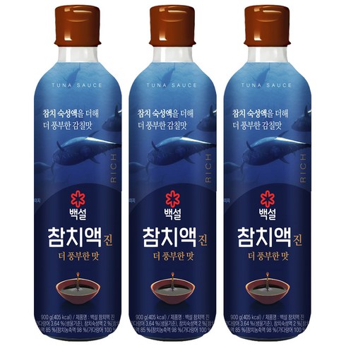 백설 참치액 진 더 풍부한맛, 900g, 3개