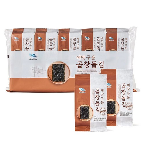 두번구운 곱창김 10매X20봉  - 예맛 두번구운 곱창돌김 17g x 10봉 도시락김 코스트코 대천 신안 식탁조미김 김세트, 170g(10봉), 10개