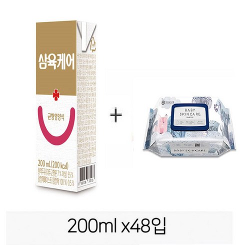 삼육케어 균형영양식200mlx48입 (물티슈 6개증정), 48개, 200ml