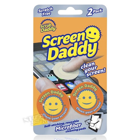 스크린대디 - 스크럽대디 스크린대디 재사용 극세사 액정 클리너 2개입 SCRUB DADDY SCREEN CLEANING MICROFIBER CLOTH PADS, 2개