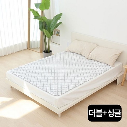 일월 일월 초절전 워셔블 카본매트 (더블+싱글), 화이트