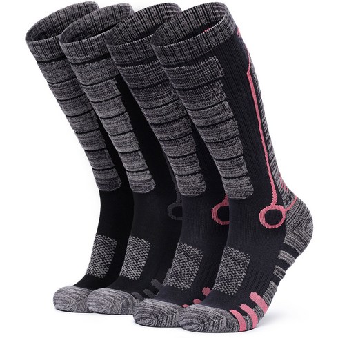 2023년 가성비 최고 스키발열양말 - 테슬라 스포츠 스키 양말 2팩 TM-MZS82, 블랙 핑크_JPC, 2개