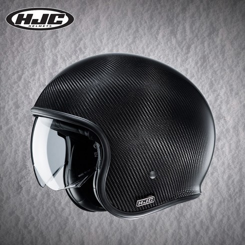 HJC V30 선바이저 오픈페이스 레트로 헬멧 카본, L