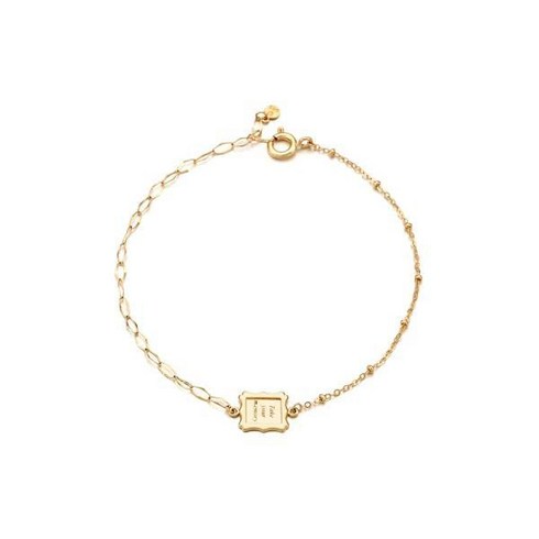 로이드 1st**여친 지인선물로 인기템**간결하고 감성적**스퀘어 프레임 14K Gold 팔찌