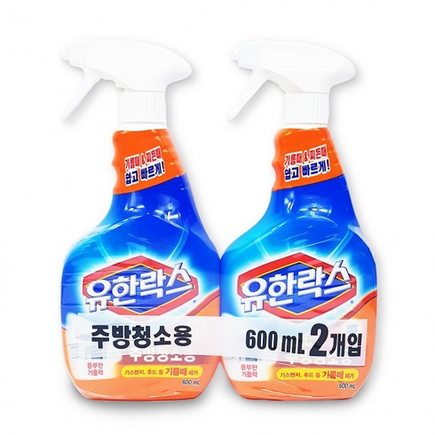 유한락스 주방청소용 600ml+600ml/찌든때/살균소독/락스, 상세페이지 참조, 1개