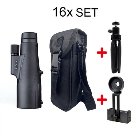 필드스코프 TICALA 고출력 단안 방수 안개 방지 사냥 조류 관찰용 16x56, 4.BLACK 16X  SET