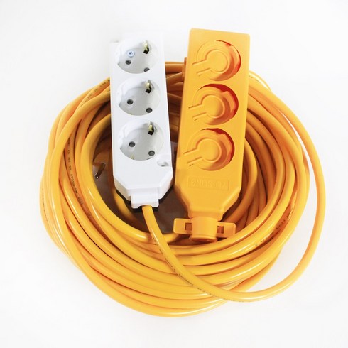 원스탑 산업용 캠핑 전기연장선 3구 리드선 멀티탭, 1개, 18m