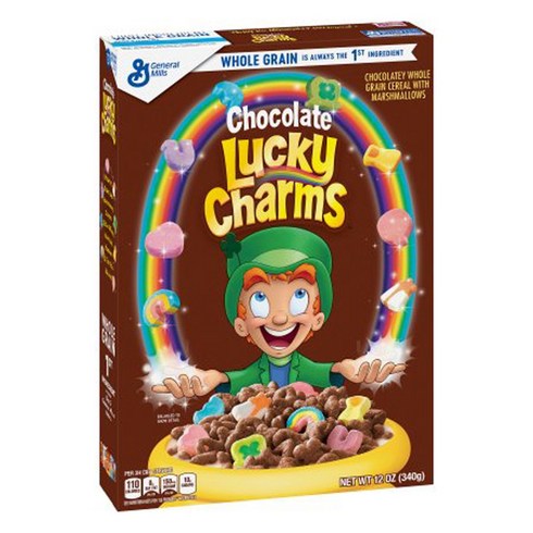 charlieandthechocolatefactory - General Mills Lucky Charms Chocolate Cereal General Mills Lucky Charms, 4개, 340g